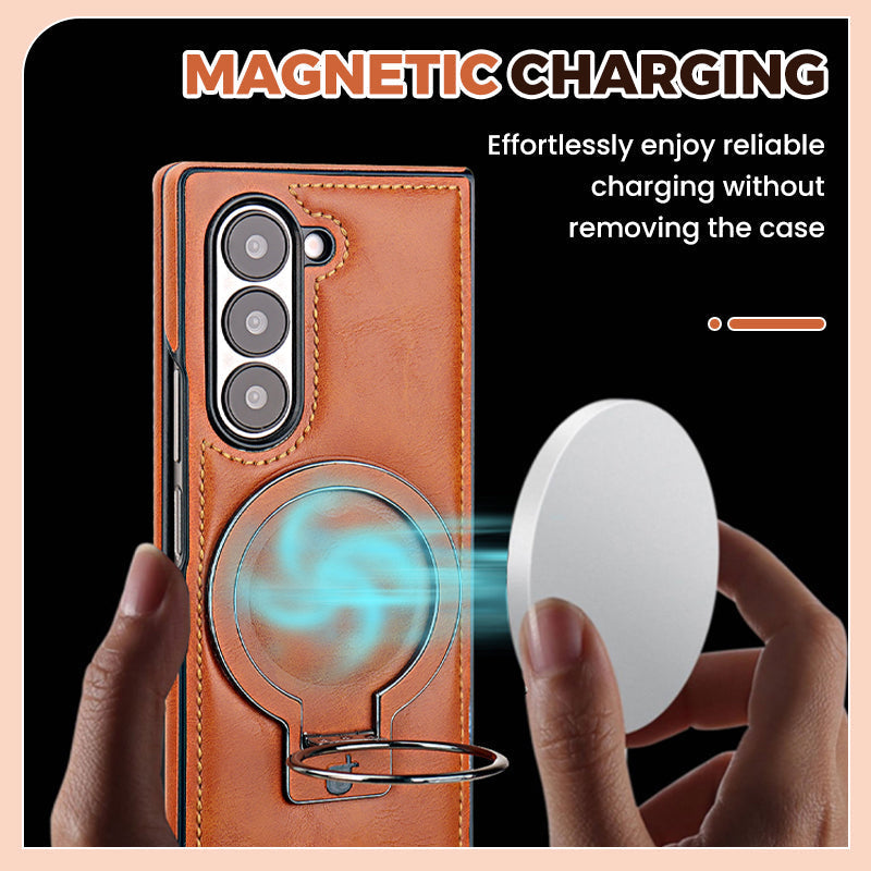 Funda magnética de cuero PU de lujo con soporte para Samsung Z Fold & Z Flip