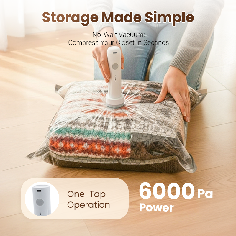 Bolsas de Almacenamiento al Vacío para Viaje con Bomba Eléctrica Portátil