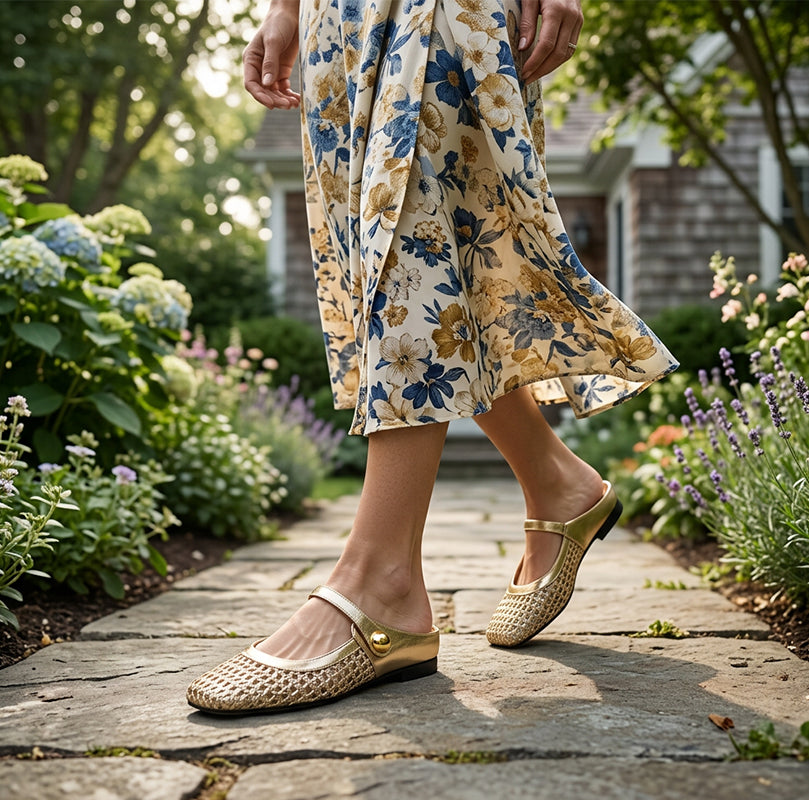 👡 ¡50 % de descuento! ☁️ Mules Mary Jane de punta cuadrada tejidas para mujer