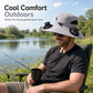 Gorra con Ventilador Refrescante de Verano – Gorra Tipo Cubo Recargable por USB con Ventilador de Circulación de Aire Integrado, Protección Solar para Senderismo, Pesca, Camping, Playa y Aventuras al Aire Libre