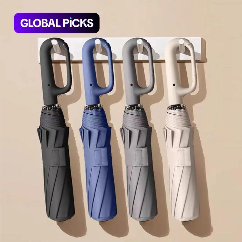 🔥Paraguas Plegable Automático – Resistente al Viento, Impermeable y Compacto ☔ con Cierre de Lazo para el Uso Diario 🌬️💧