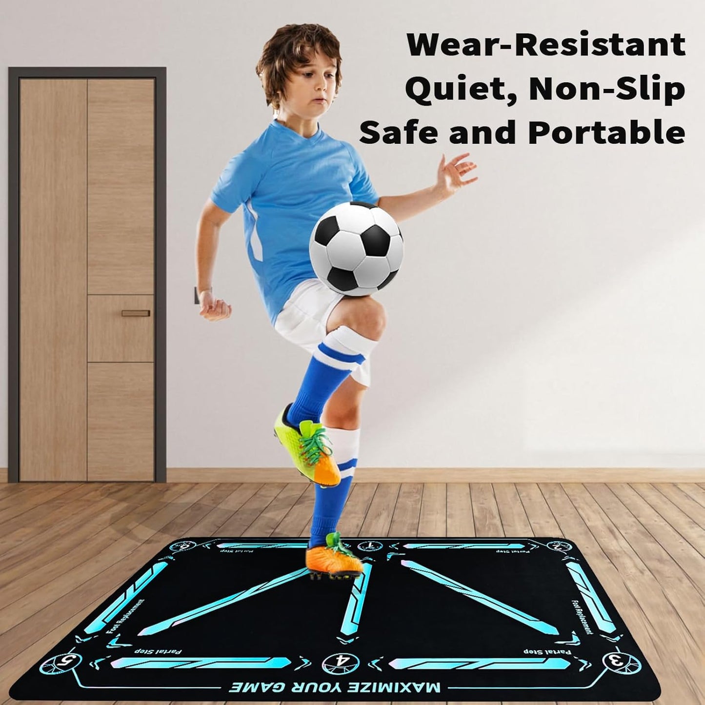 💖💖50% de DESCUENTO ⚽🎯Tapete de entrenamiento de fútbol antideslizante y silencioso para todos los niveles.