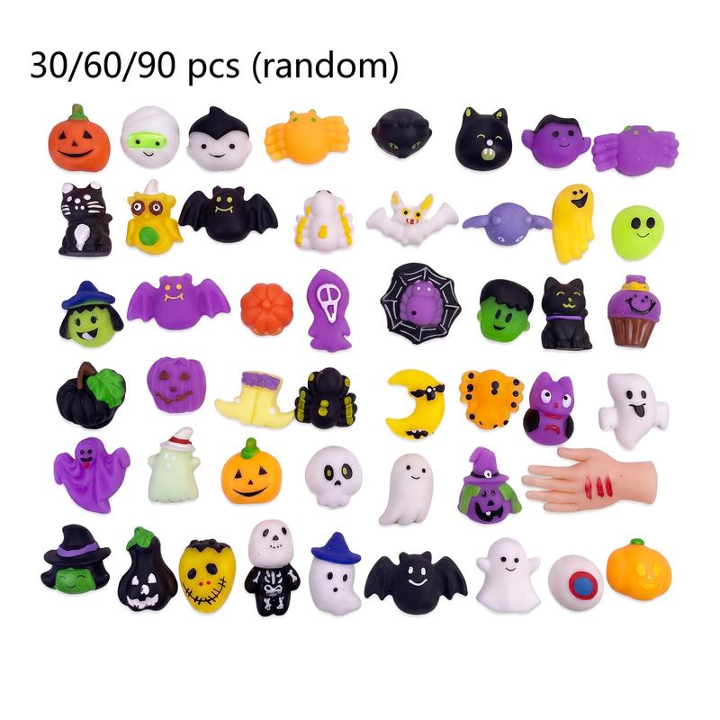 🔥Set de juguetes antiestrés Squishies de Halloween, con formas clásicas de calabaza, fantasma y murciélago, material TPR supersuave con tacto elástico, lavable y duradero, 24 piezas surtidas para regalos de fiesta, premios para el aula y truco o trat