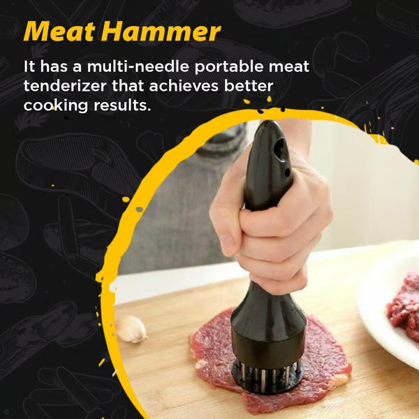 🥩 Ablandador de Carne de Acero Inoxidable – 21 Agujas, Marinado Rápido, Fácil de Limpiar 🔪