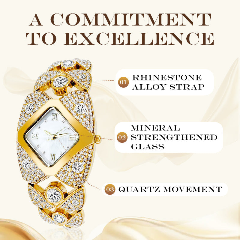 ⌚✨ ¡OFERTA 50% OFF! Reloj de Cuarzo Retro para Mujer con Estrás Brillante – Elegante, Femenino y Perfecto para Cada Ocasión 💎🌸