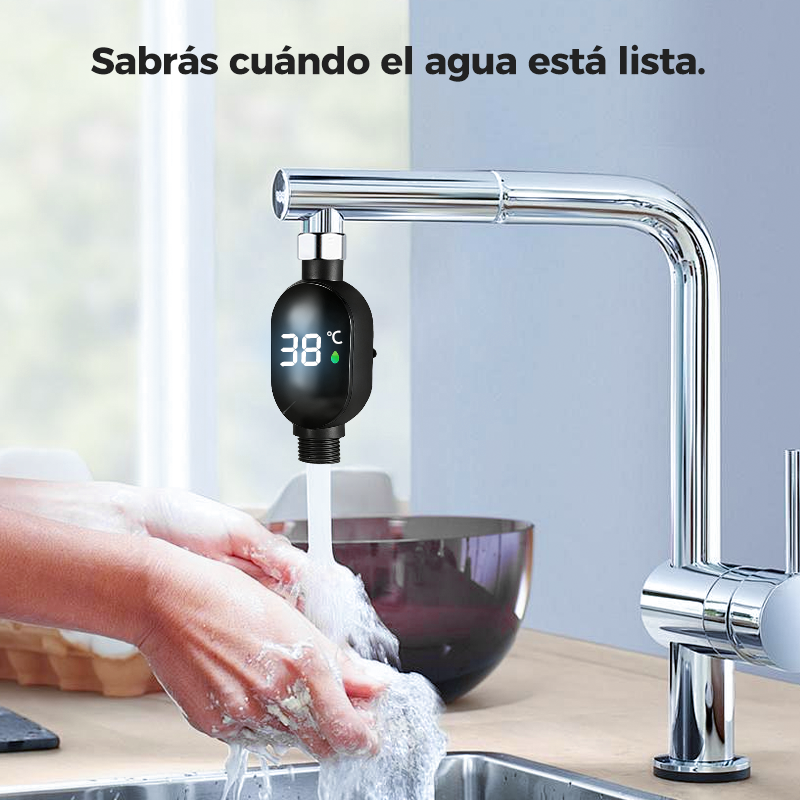 🚿 Compra 3 y lleva 1 gratis 💧 Cabezal de Ducha con Indicador LED - Muestra la Temperatura del Agua con Colores, Fácil Instalación y Ahorro de Energía 🌈📦
