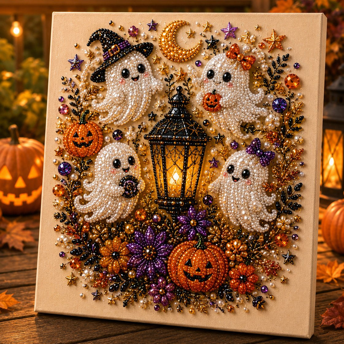 🎃Kit DIY de Pintura con Perlas de Halloween – Crea una Decoración Mágica y Adorable para tu Hogar 👻💎