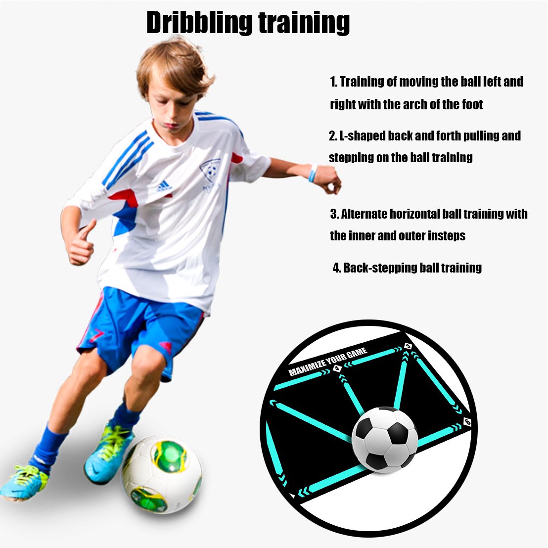 💖💖50% de DESCUENTO ⚽🎯Tapete de entrenamiento de fútbol antideslizante y silencioso para todos los niveles.