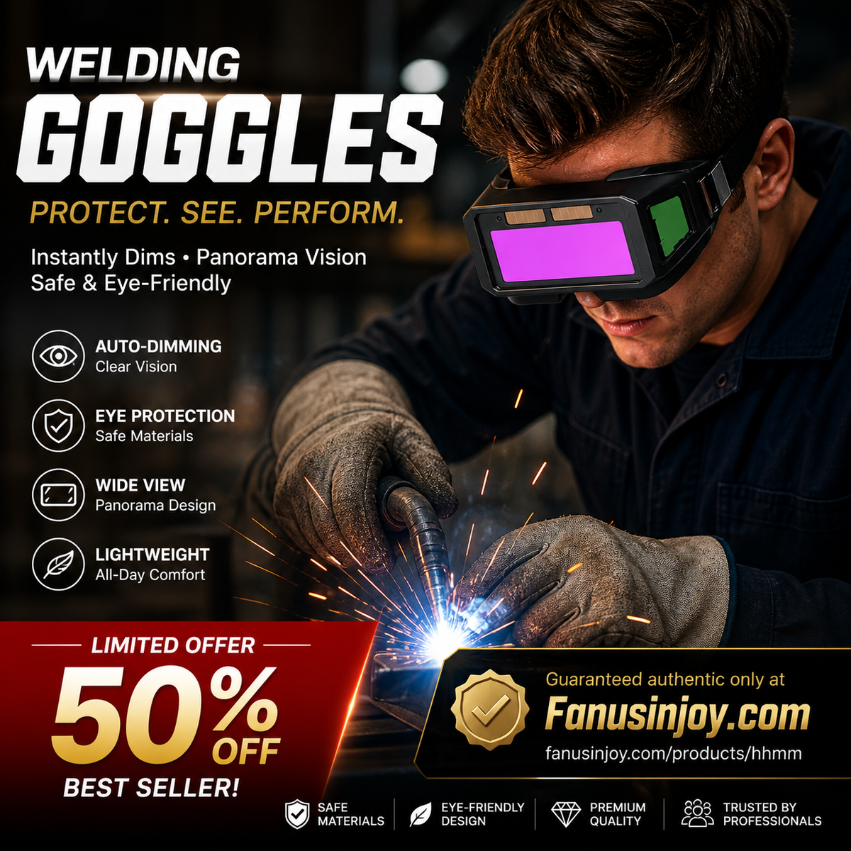 🏭 ¡Directo de Fábrica 50% Dto.! 👀 Gafas Profesionales de Protección para Soldadura con Oscurecimiento Automático 🔥
