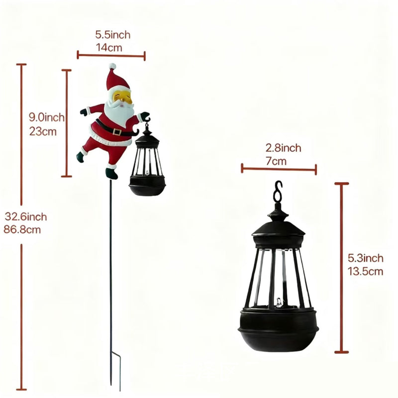 ⏳🔥¡50 % DE DESCUENTO POR TIEMPO LIMITADO! ⏰ Luz de estaca de jardín de Santa Claus alimentada por energía solar