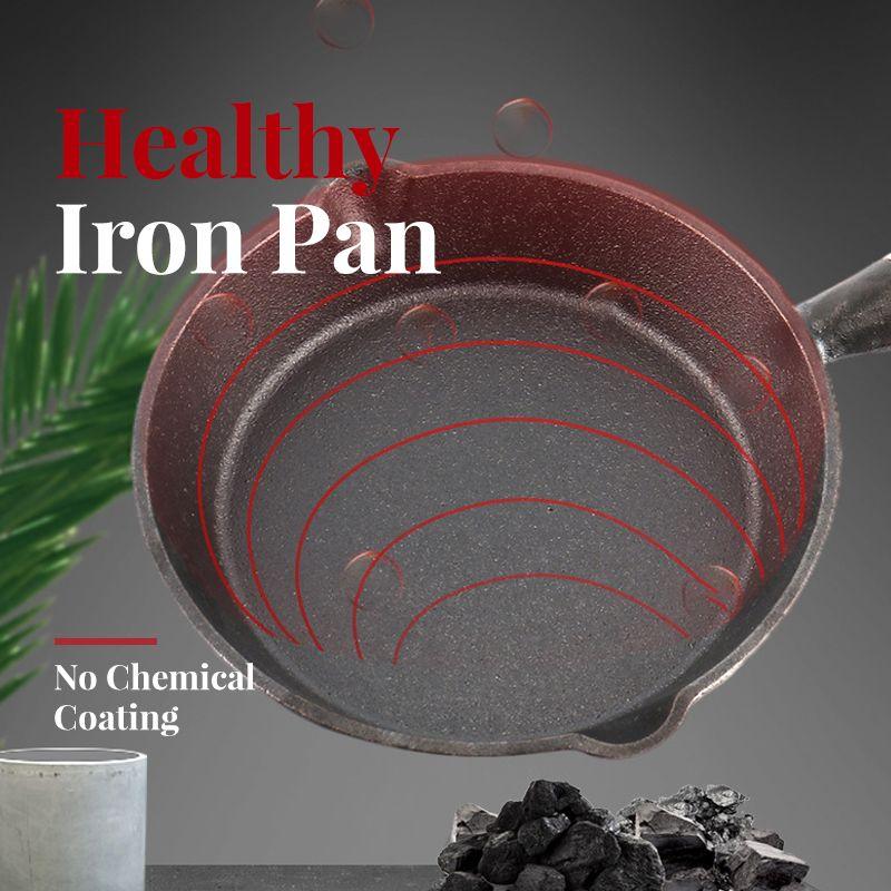 📢📢50% de descuento y sartén mini antiadherente en⏰ 🍳 stock 3,9"/10cm – hierro fundido saludable, calor uniforme y mango ✨ de madera