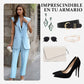 Conjunto de 2 Piezas para Mujer con Estilo: Blazer Sin Mangas y Pantalones de Cintura Alta