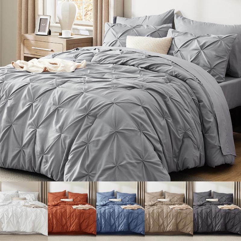 🎁2026 New Arrivals 50% OFF💥Bedsure Soft Pintuck Duvet Set