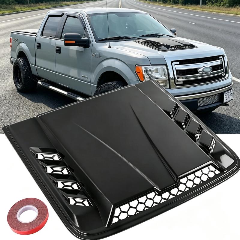 2026 Nuevo Negro Universal Toma de Aire para Capó - Entrada de Aire para Motor de Auto para Chevy Silverado, Colorado, Ford F-150/F-250/F-350, Dodge Ram 1500/2500/3500 (Accesorio de Decoración Exterior Automotriz)