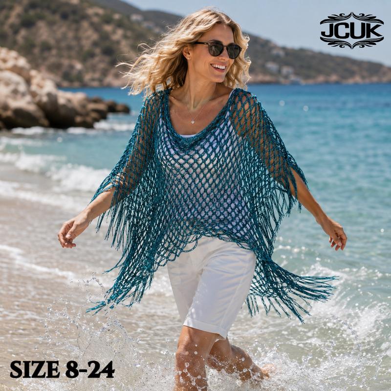 🏖️ÚLTIMO DÍA DE OFERTA!🔥JCUK Chaqueta de verano de crochet metalizado: ligera, fluida y con un estilo impecable 🌊☀️