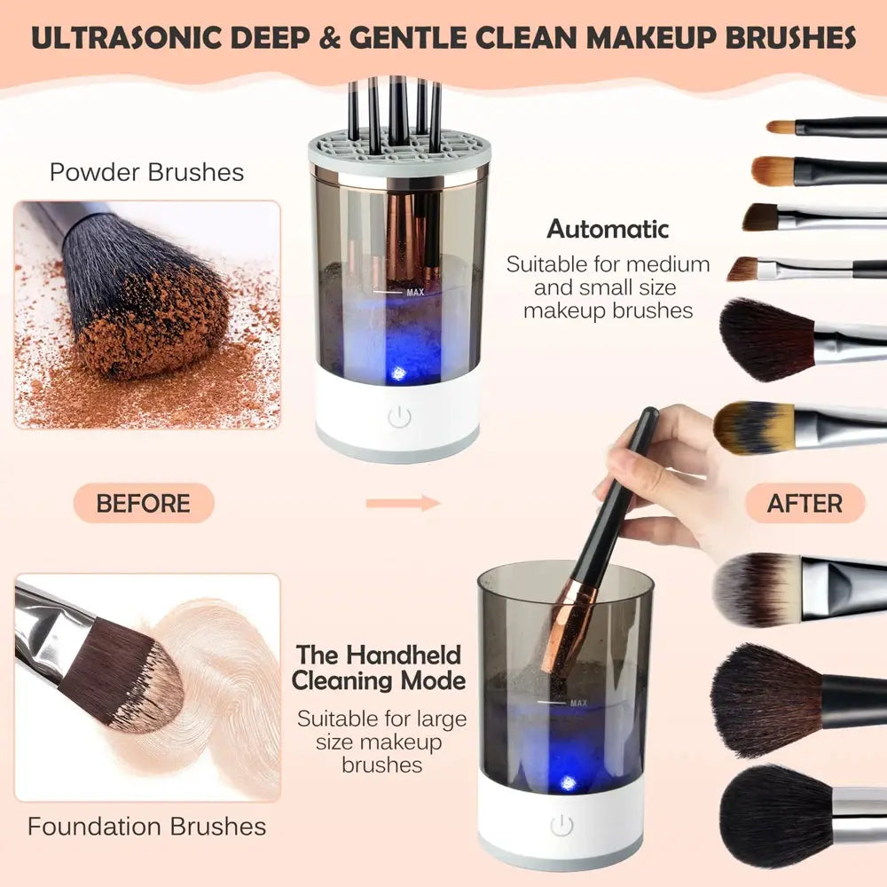 Regalo Perfecto-Limpia Brochas de Maquillaje Eléctrico Recargable