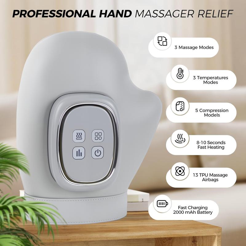 🖐️💆 Masajeador de Mano y Muñeca – ¡50% de Descuento! Compresión de Aire, 3 Modos, 5 Niveles de Intensidad, Temporizador Automático – Apto para Diestros y Zurdos 🔋