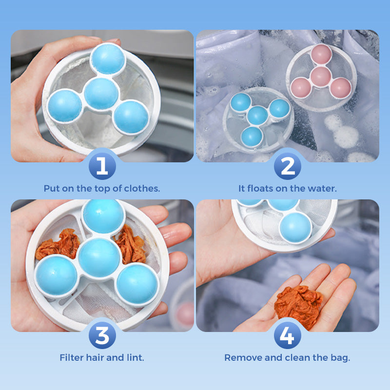 🥳2026 HOT SALE🥳💞50K+ SOLD!🧺🧼 BUY 1 GET 2 FREE! Floating Lint Mesh Bag – Catches hair & lint, reusable, protects washing machine & drain. 🚿✨