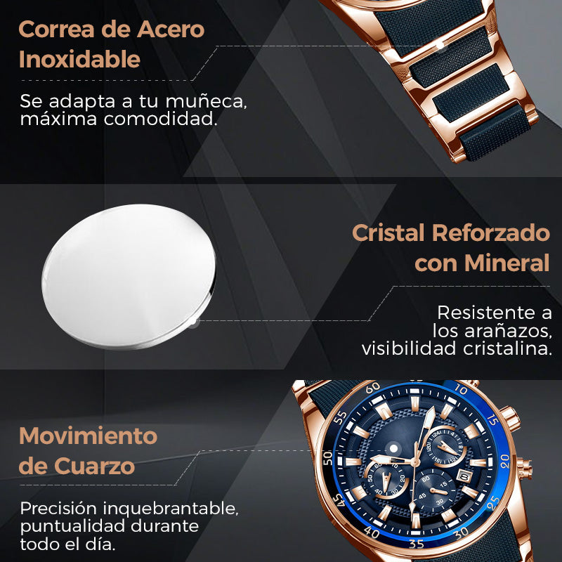 💎Reloj de cuarzo multifuncional resistente al agua para hombre