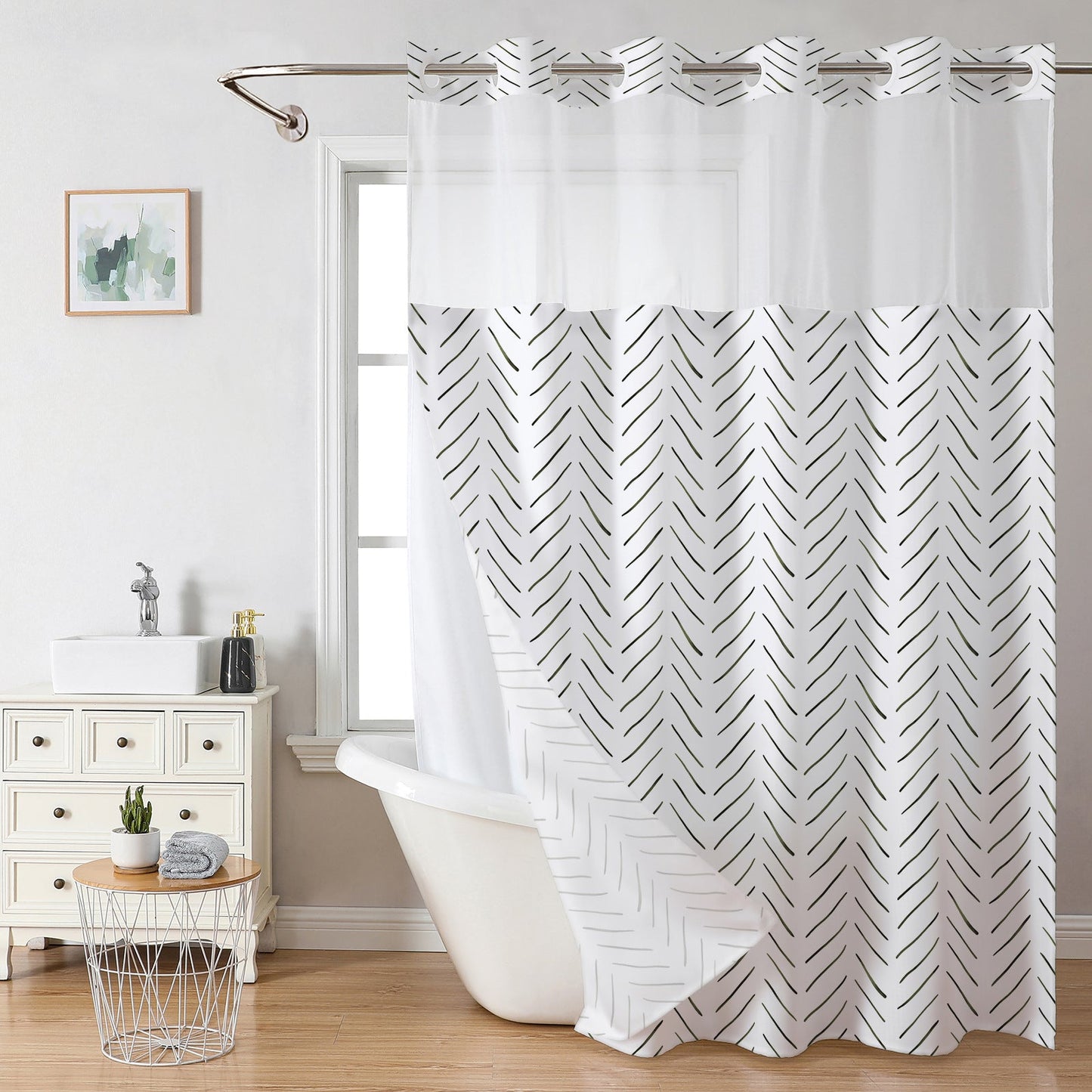 ⏳🔥¡50 % DE DESCUENTO POR TIEMPO LIMITADO! ⏰ 🚿 Cortina de ducha con diseño de waffle – textura elegante, resistente al agua y fácil de mantener | Renueva tu baño con estilo y funcionalidad