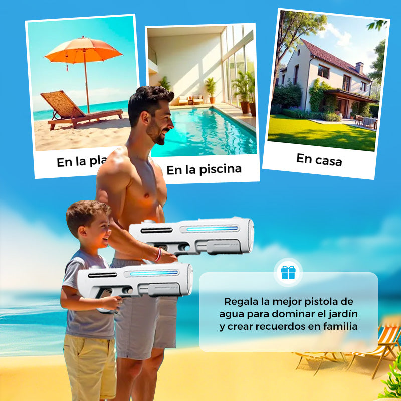 Chorro de agua eléctrico de largo alcance con LED