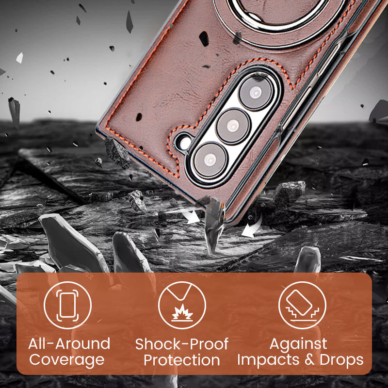 Funda magnética de cuero PU de lujo con soporte para Samsung Z Fold & Z Flip