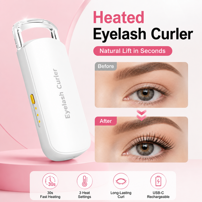 🔥 50 % de descuento 👩🏻‍🏭 Rizado perfecto y duradero ✨ Rizador térmico de pestañas eléctrico y recargable por USB