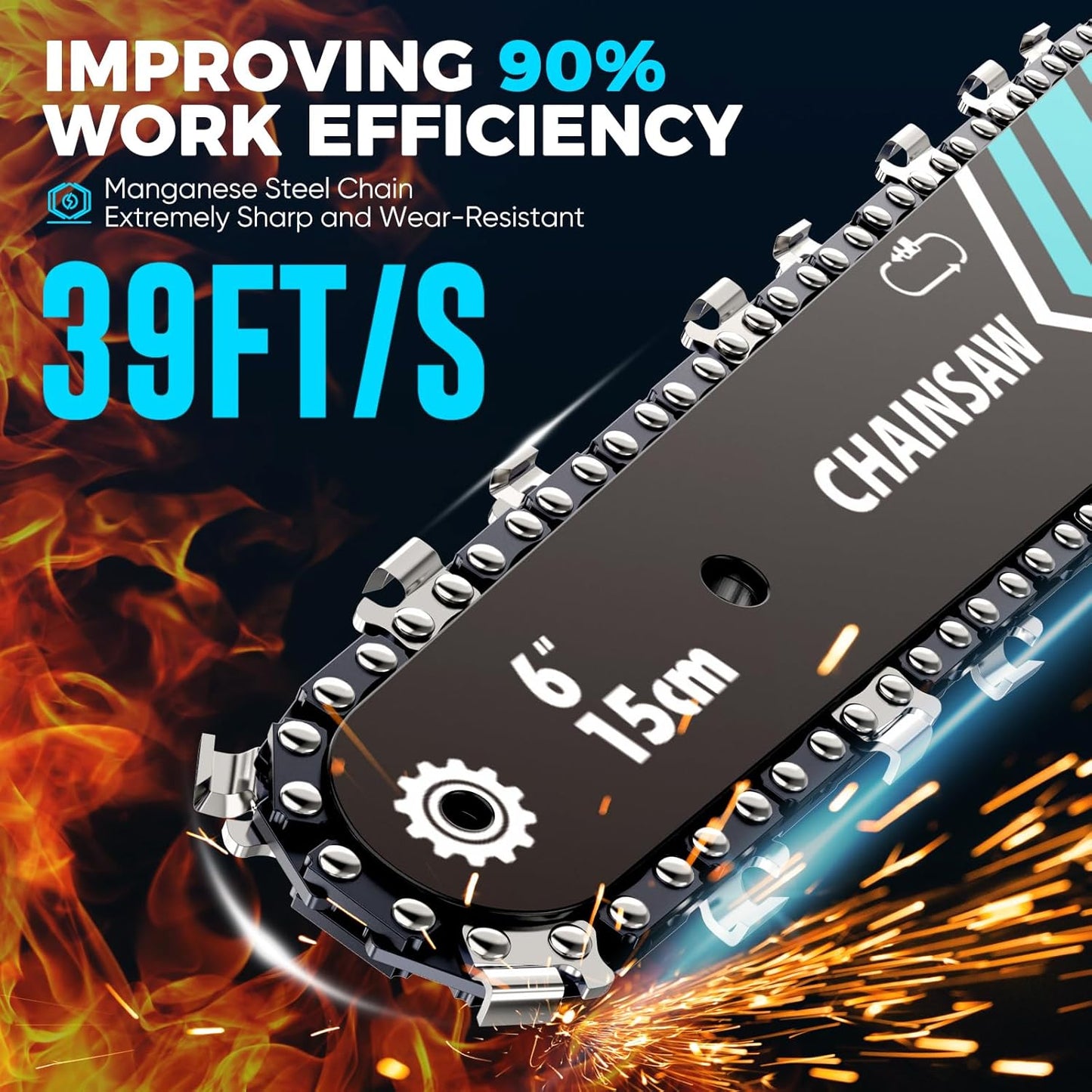 🔥Promoción por Tiempo Limitado 55% OFF🔥Motosierra Mini Inalámbrica de 6 Pulgadas con 2 Baterías