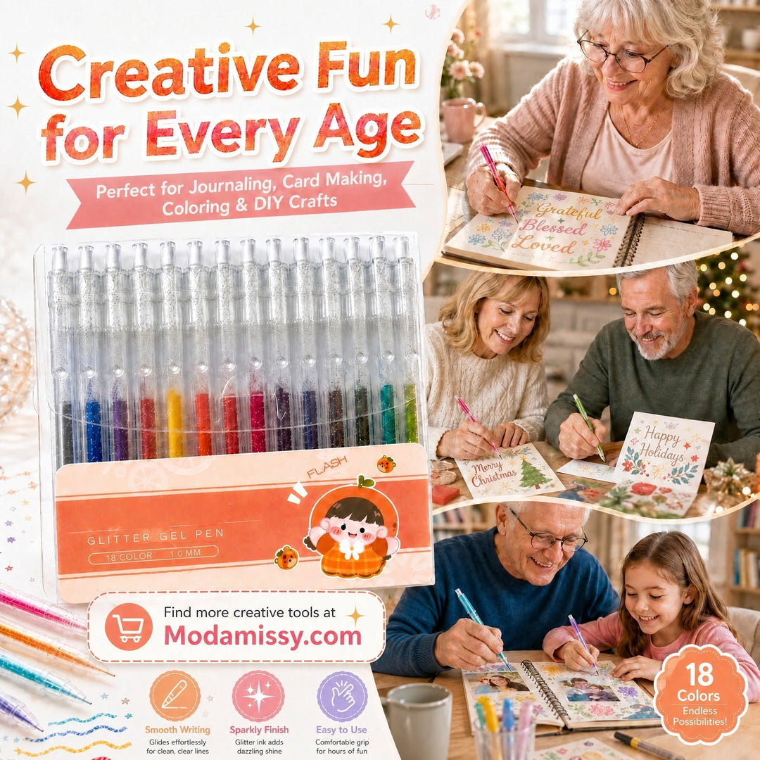 ✨¡Más de 80.000 unidades vendidas! 🎁 Set de bolígrafos de gel con purpurina – Escritura fluida 🎨