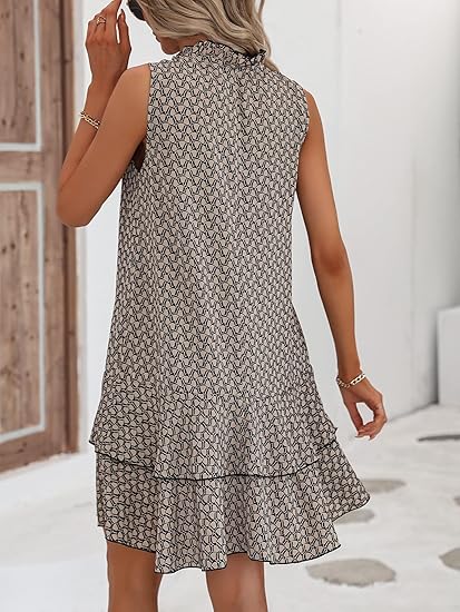 💃 Vestido con Estampado Geométrico y Moño para Mujer – Elegante, Moderno y con Estilo Effortless ✨👗