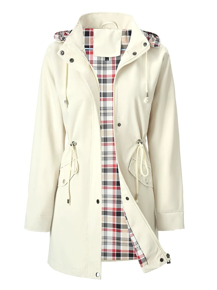Chaqueta Impermeable para Mujer a Cuadros