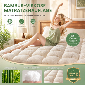 OFERTA 2026 🥳💞 ¡Más de 50,000 vendidos! Protector de colchón acolchado de viscosa de bambú
