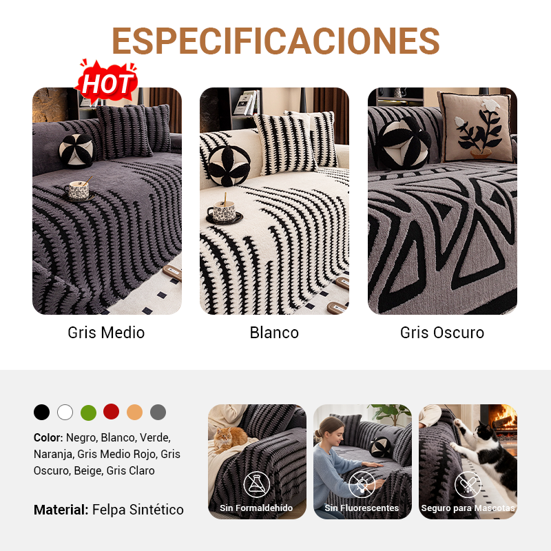 👉 🧸✨ Funda de Sofá de Felpa Ultra Suave – Cálida, Antideslizante y Perfecta para el Hogar