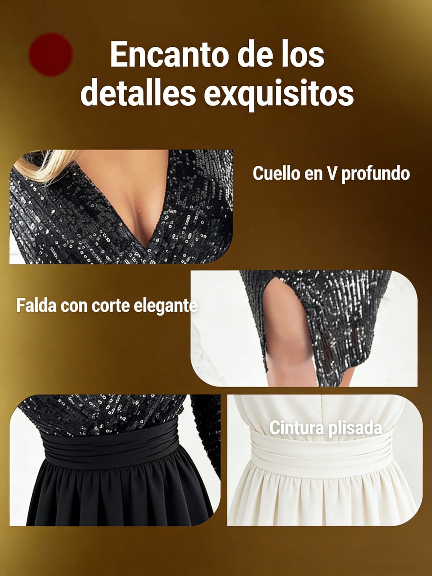 🎅🎄¡Oferta Navideña con 60% DE DESCUENTO!🔥✨¡NUEVA LLEGADA!✨ Vestido Ajustado de Lentejuelas Sexy