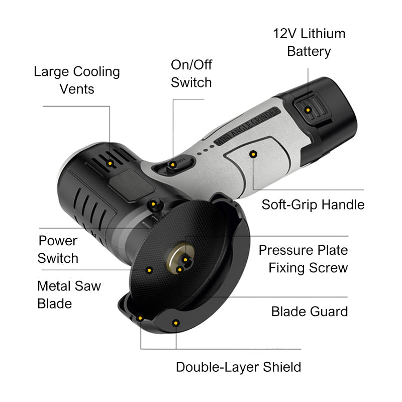 🔧 Mini Amoladora Angular Inalámbrica de 12V – 3 en 1 Corta Lija y Pule, Herramienta Compacta DIY ✨