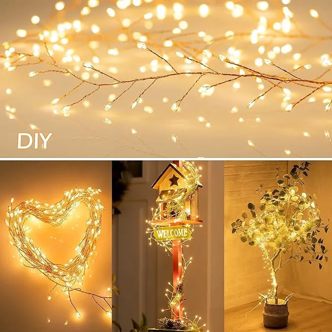 🎁🎄Promoción navideña anticipada⭐ Guirnalda de luces con forma de petardos de alambre de cobre
