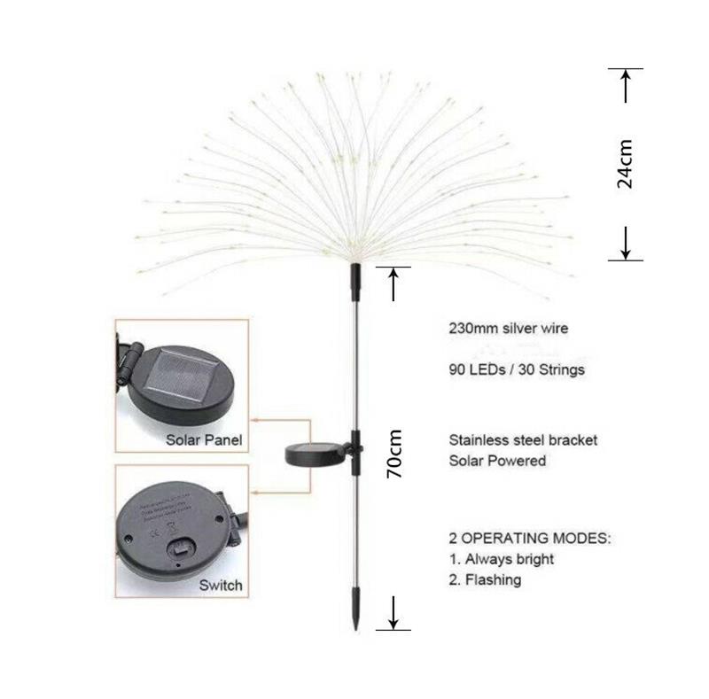 ✨🔥 ¡OFERTA 50% OFF! Luz Solar Decorativa de Fuegos Artificiales para Jardín – Iluminación Mágica, Sin Cables y Resistente al Agua 🌙🌿
