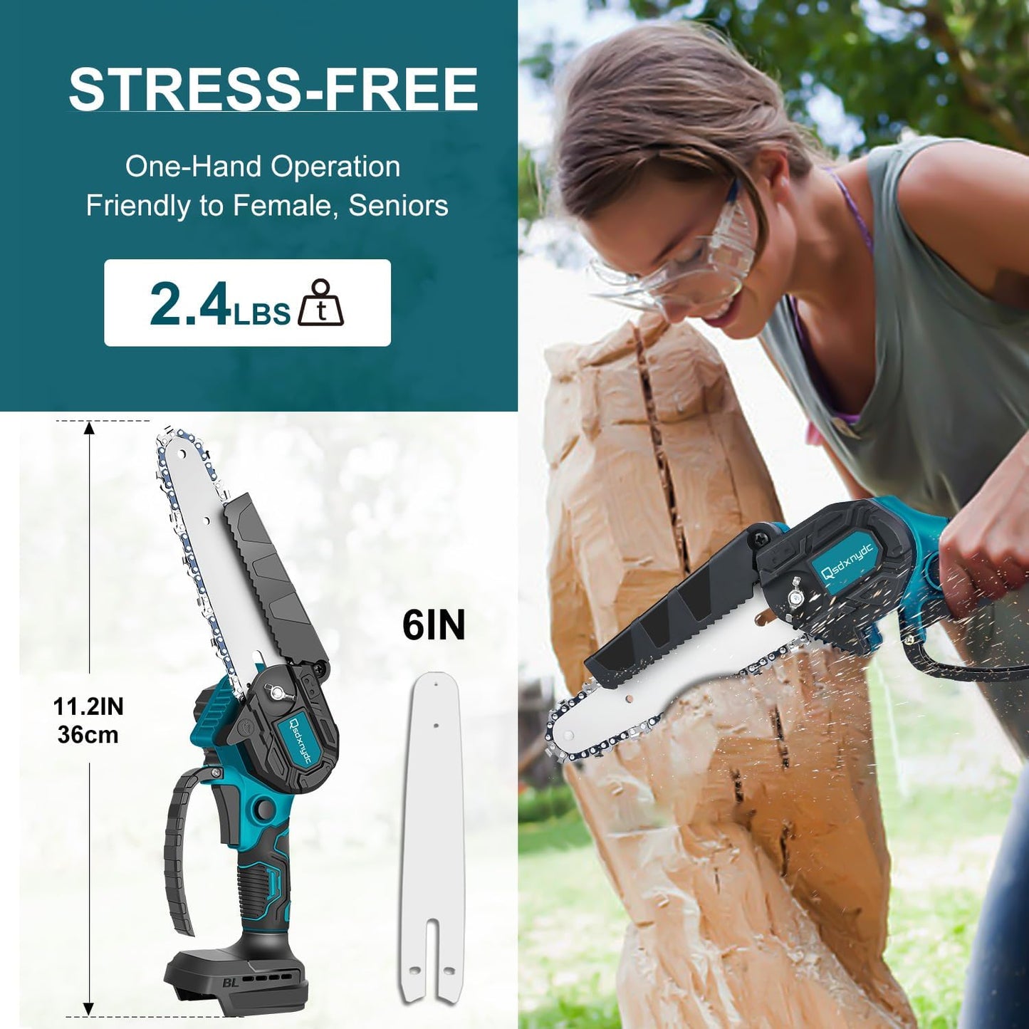 🔥Promoción por Tiempo Limitado 55% OFF🔥Motosierra Mini Inalámbrica de 6 Pulgadas con 2 Baterías