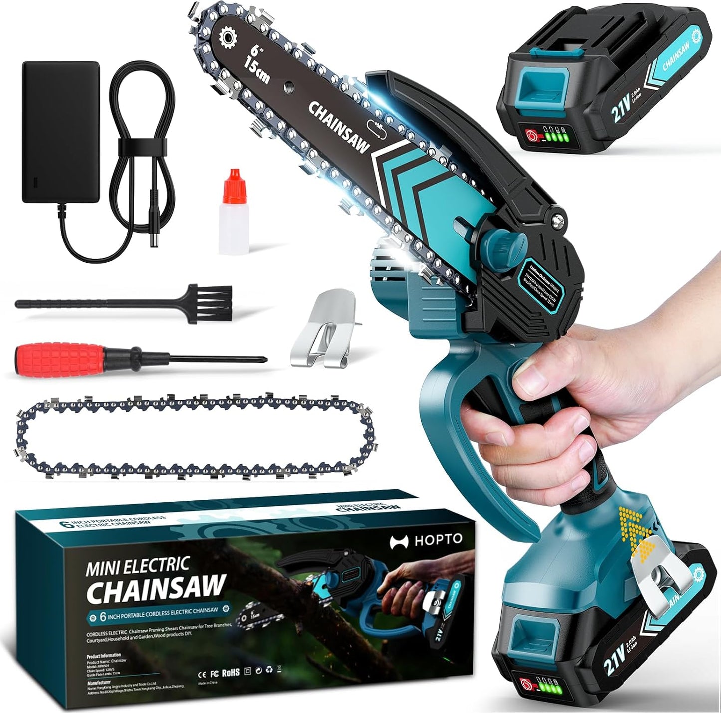 🔥Promoción por Tiempo Limitado 55% OFF🔥Motosierra Mini Inalámbrica de 6 Pulgadas con 2 Baterías