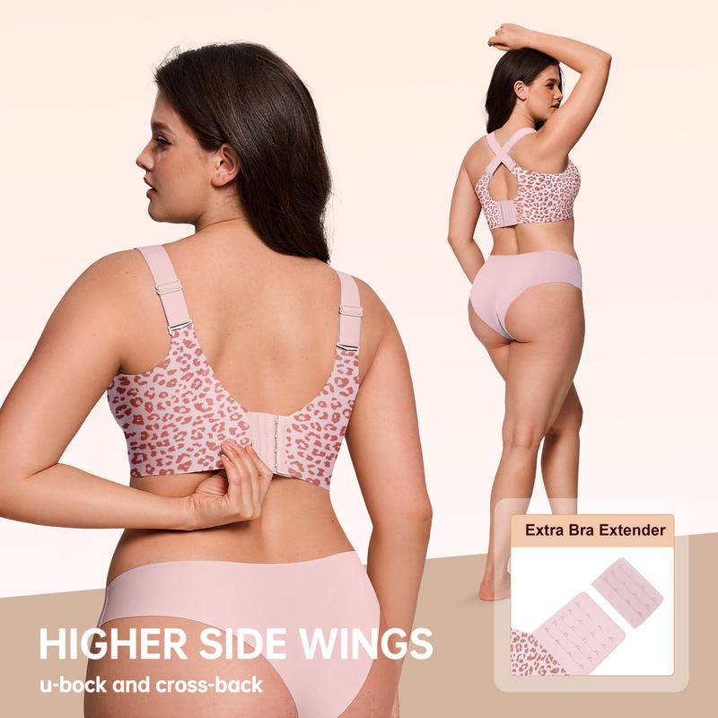 🔥 50% DESCUENTO – ÚLTIMO DÍA 🔥 Sujetador de gelatina súper reafirmante, estampado de leopardo, sin aros. ¡Adiós a los senos caídos! 👍