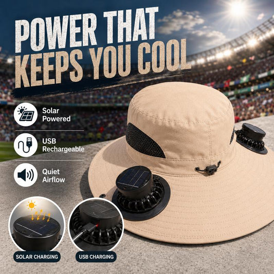 Gorra con Ventilador Refrescante de Verano – Gorra Tipo Cubo Recargable por USB con Ventilador de Circulación de Aire Integrado, Protección Solar para Senderismo, Pesca, Camping, Playa y Aventuras al Aire Libre