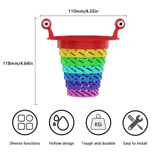🎁2026 New Arrivals 50% OFF💥Sink Strainer – From £4.99! Monster design, foldable rainbow & large capacity. No more clogs – grab yours! ✅