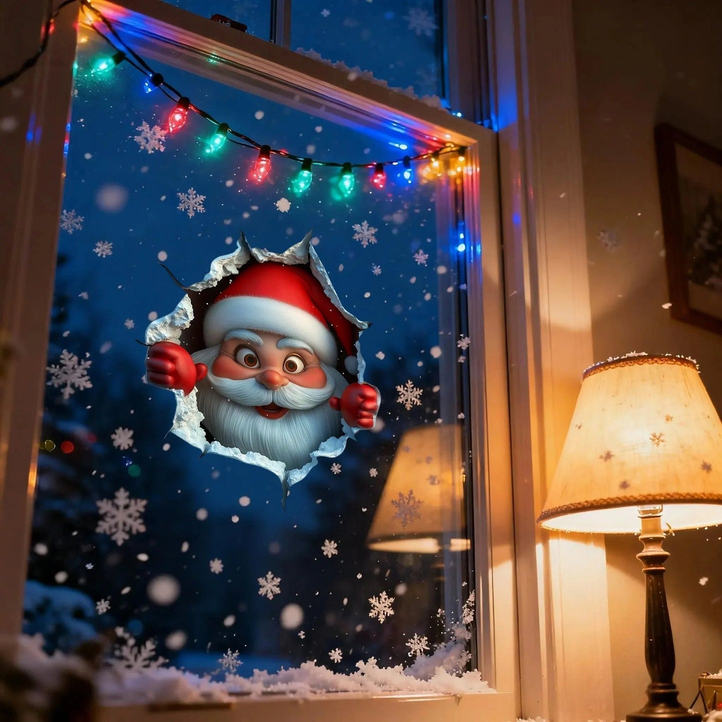 🎄Rebajas de Navidad 50 % de descuento🎅Adhesivos creativos para la pared con motivos navideños