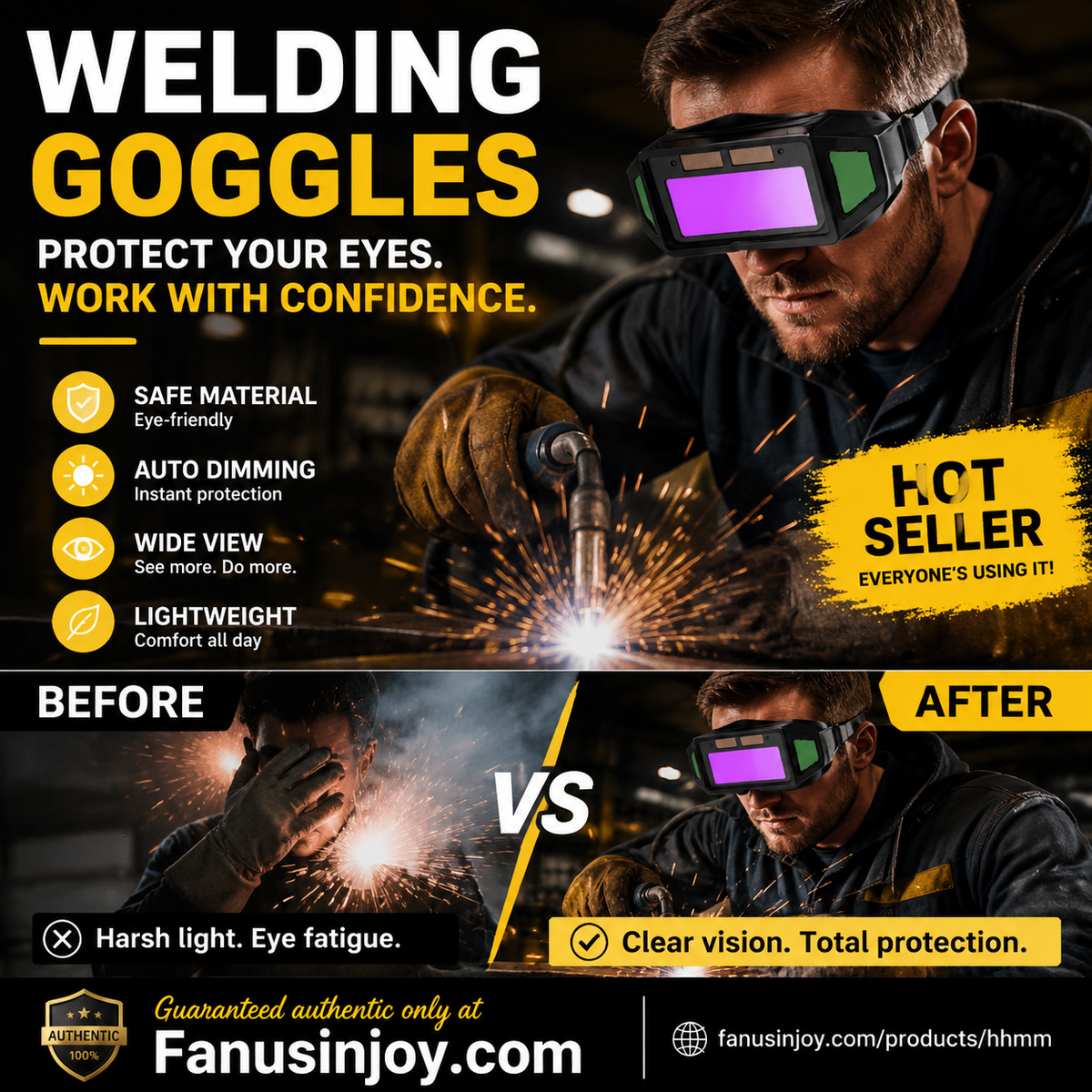🏭 ¡Directo de Fábrica 50% Dto.! 👀 Gafas Profesionales de Protección para Soldadura con Oscurecimiento Automático 🔥