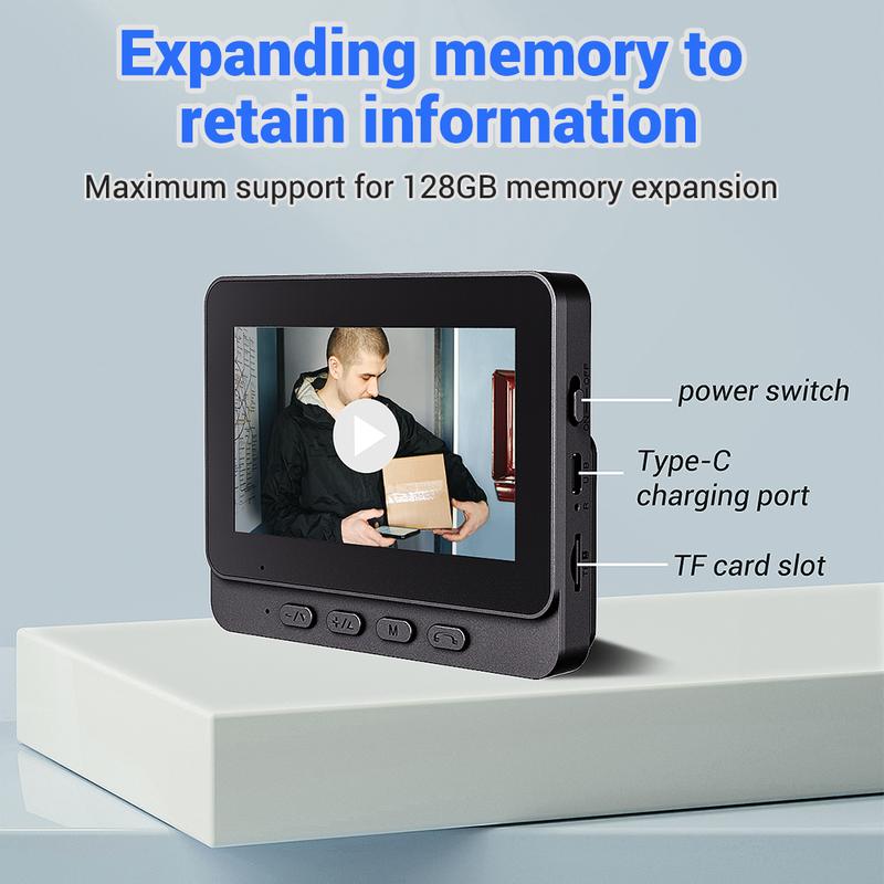 Timbre Inalámbrico con Cámara de Seguridad: 1080P, ángulo de 170°, pantalla de 4.3 pulgadas, resistente al agua para exteriores IPX65, visión nocturna