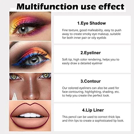 Lápiz Delineador de Ojos Resistente al Agua de Larga Duración, Cosméticos de Maquillaje de Ojos a la Moda