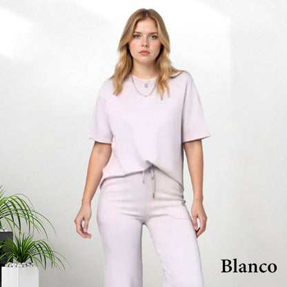 Conjunto de Dos Piezas para Mujer, Top Chic y Pantalón a Juego
