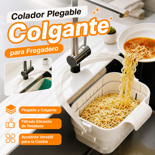 🥦¡50% DE DESCUENTO!🍅Cesta Escurridora Plegable para Fregadero con Colgador para Grifo
