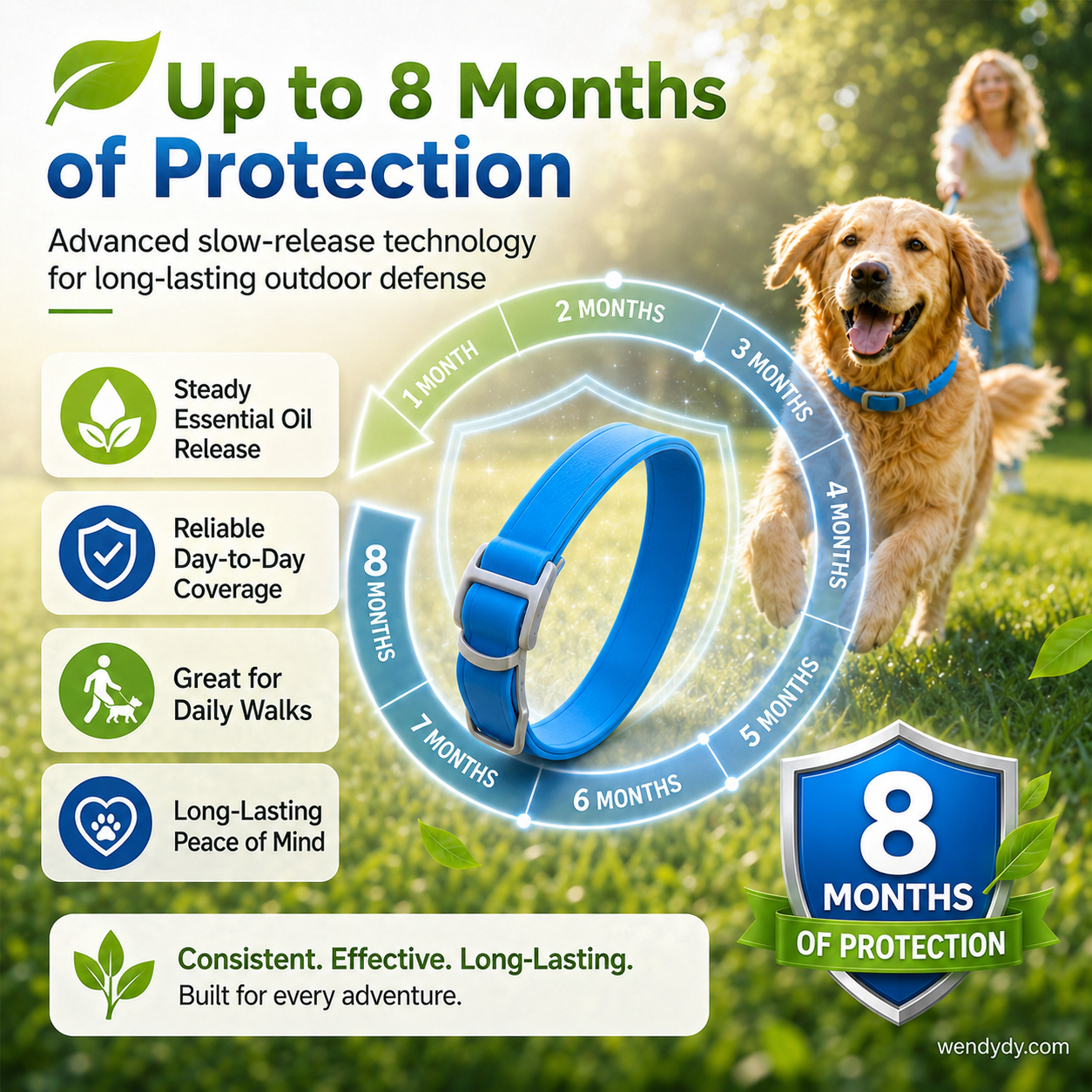 Collar Repelente de Plagas para Mascotas con Aceites Esenciales Naturales