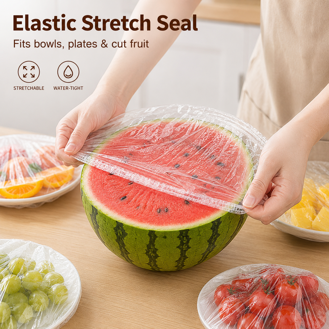 ⏳¡ÚLTIMO DÍA DE OFERTA, SOLO $0.069! 🔥Cubiertas Desechables Elásticas para Alimentos, Tazones y Platos